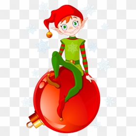 Transparent Santa Elf Png - Christmas Elf Sitting Clipart, Png Download - elf png