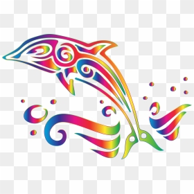 Collection Of No - Clip Art Black And White Dolphins, HD Png Download - rainbow png transparent background
