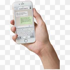 Hand Holding Iphone - Hand Holding Phone Whatsapp, HD Png Download - hand holding gun png