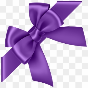 Purple Corner Bow Transparent Clip Art Image, HD Png Download - purple ribbon png