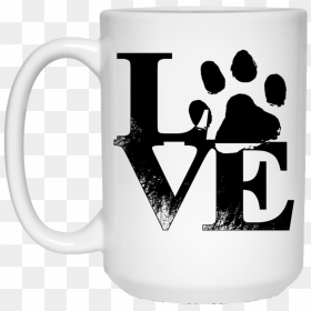 White Mug Paw Print Love - Beer Stein, HD Png Download - paw prints png