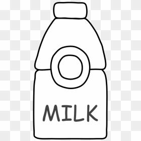 Milk, Bottle, Jug, Carton, Black And White - Partition, HD Png Download - milk carton png