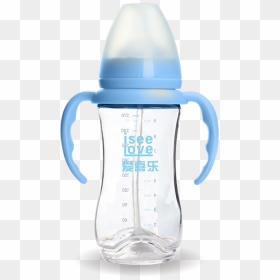 Glass Feeding Bottle - Baby Bottle, HD Png Download - baby bottle png