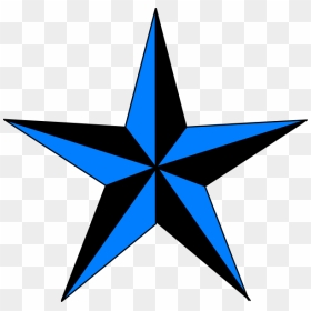 Blue & Black Texas Star Clip Art - Blue And Black Star, HD Png Download - star vector png