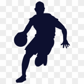 Dribbling Basketball Player Silhouette , Png Download - Silhouette Basketball Png Clipart, Transparent Png - basketball player silhouette png