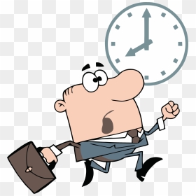 Clipart Image Business Man Racing The Clock To Get - Being Late Clipart, HD Png Download - business man png