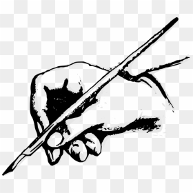 Quill Clipart Hand Holding - Clipart Pen Writing, HD Png Download - hand holding gun png