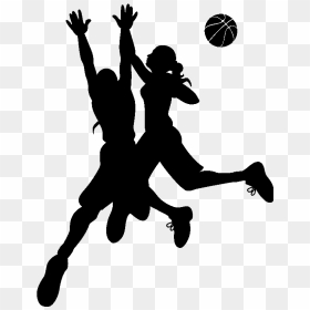 Free Girl Basketball Player Silhouette Png - Girl Basketball Player Silhouette Png, Transparent Png - basketball player silhouette png