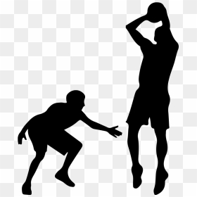 Transparent Basketball Player Silhouette , Png Download - Basketball Player Silhouette Defense, Png Download - basketball player silhouette png