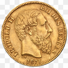 20 Belgian Franc Leopold Ii Gold Coin - Birth Of The United States Navy Coin, HD Png Download - gold coins png