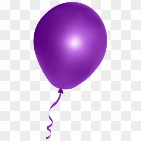 Violet Balloon With Ribbon Png Image - Balloon Purple Png, Transparent Png - purple ribbon png