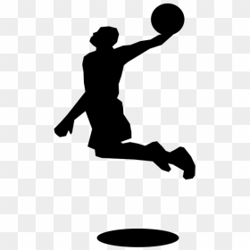 Silhouette Basketball Sport Ball Game - かっこいい バスケ の 絵, HD Png Download - basketball player silhouette png