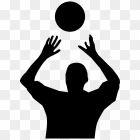 Set Volleyball Clipart, HD Png Download - basketball player silhouette png