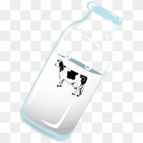 Bottle Of Milk With Cow Clip Arts, HD Png Download - milk carton png