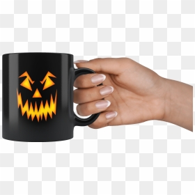 Scary Black 11oz Pumpkin Face Coffee Tea Mug , Png - Eye Of Saron Png, Transparent Png - scary face png