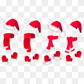 Free Png Transparent Christmas Santa Hat And Scarfs - Santa Claus Hat, Png Download - santa hat png transparent