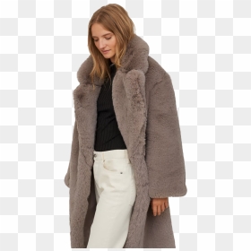 Fur Coat Png Free Image - H&m Grey Faux Fur Coat, Transparent Png - furry png