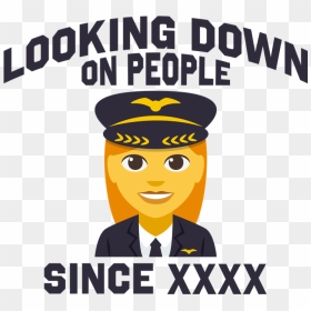 Pilot Looking Down On People Person Flask Necklace - Cartoon, HD Png Download - people looking png