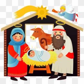 Nativity Scene Clipart - Kerststal Clipart, HD Png Download - nativity silhouette png