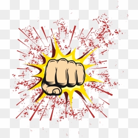 Banner Library Cartoon Illustration Fists And Explosions - Fist Comic Png, Transparent Png - explosions png