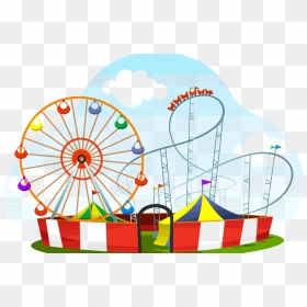 Amusement Park Transparent - Cartoon Theme Park Rides, HD Png Download - park png