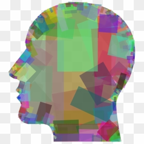 Man Head Silhouette Geometric - Abstract Art On Person, HD Png Download - geometric png