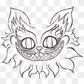 Clip Art Cheshire Cat Black And White Drawing - Drawings Of The Cheshire Cat, HD Png Download - cheshire cat png