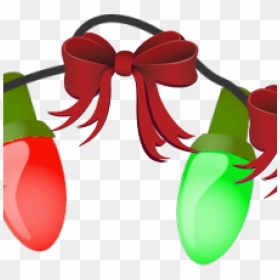 Christmas Lights Clipart Garland Border Clip Art Borders - Wreath Bow Clip Art, HD Png Download - christmas garland border png