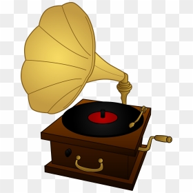 Record Player Clip Art - Gramophone Clipart, HD Png Download - vinyl record png