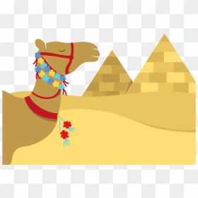 Egyptian Pyramids Camel Illustration - Egyptian Pyramids Clipart Camel, HD Png Download - camel png