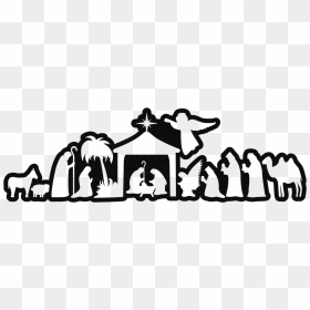 Nativity - Nativity Silhouette Gold Png, Transparent Png - nativity silhouette png