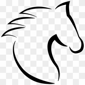 Horse Head With Hair Outline From Side View - Horse Head Silhouette Outline, HD Png Download - horse head png