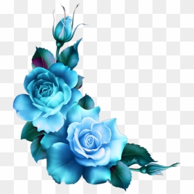 Mq Blue Roses Flowers Flower Rose Border Borders - Transparent Blue Rose Border, HD Png Download - rose border png