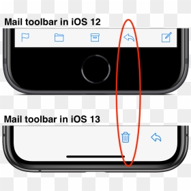 Ios 13 Mail Trash Reply Buttons, HD Png Download - buttons png