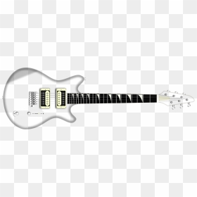 White Electric Guitar Clip Arts - Guitar Drawing Outline, HD Png Download - electric guitar png