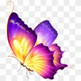 Purple Glow Png - Glowing Butterfly Png For Picsart, Transparent Png - mariposas png