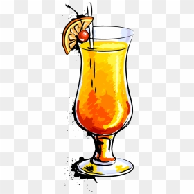Cocktail Sex On The Beach Tequila Sunrise Juice Blue - Tequila Sunrise Drawing, HD Png Download - sunrise png