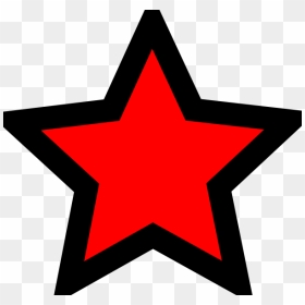 Transparent Star Clipart Png - Red Star With Black Outline, Png Download - star clipart png