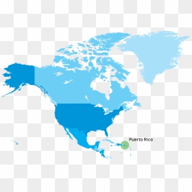 Map Of North America - North America Puerto Rico, HD Png Download - puerto rico png