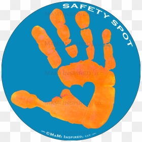 Safety Spot Orange Kids Hand Car Magnet Handprint Parking - Handprint Decal For Toddler Safety Spot, HD Png Download - hand print png