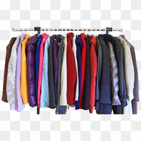 An Assortment Of Coats - Clothes On Hanger Png, Transparent Png - hanger png