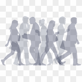 Silhouette Of Group Of People Transparent, HD Png Download - group of people walking png