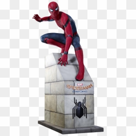 Spider Man Sitting - Spiderman Statue Png, Transparent Png - spiderman homecoming png