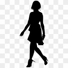 Woman Walking Silhouette Png, Transparent Png - group of people walking png