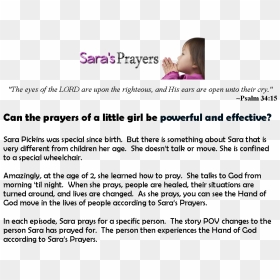 Hd Saras Prayer Show Card - Child Praying, HD Png Download - praying png