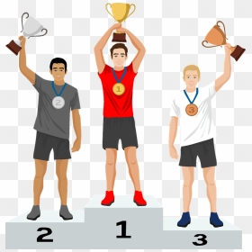 Trophy, Medals And Podium For 3 Winners Clipart, HD Png Download - podium png