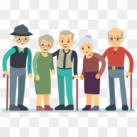 Old Man Group Cartoon , Png Download - Old People Vector Png, Transparent Png - group of people walking png