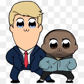 Image Of Trump And Kanye Pop Team Epic - Cartoon, HD Png Download - kanye png
