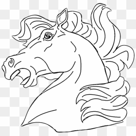 Neighing Horse Head Coloring Page - Coloring Pages Of Animals, HD Png Download - horse head png