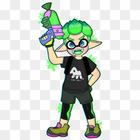 Inkling Boy Png - Splatoon Inkling Boy Green, Transparent Png - boy png